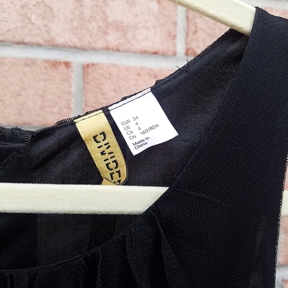 Divided H&M Black Sleeveless Mini Cocktail Dress Size 4 - Picture 4 of 7